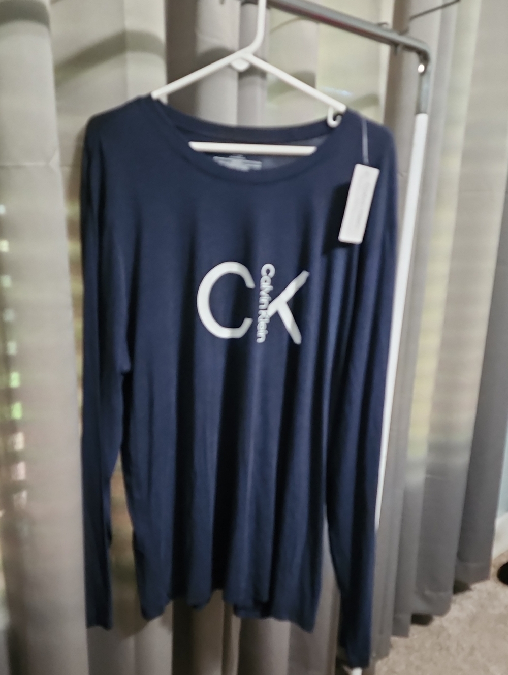 Calvin Klein Deep Navy Long Sleeve Tee with CK Logo
